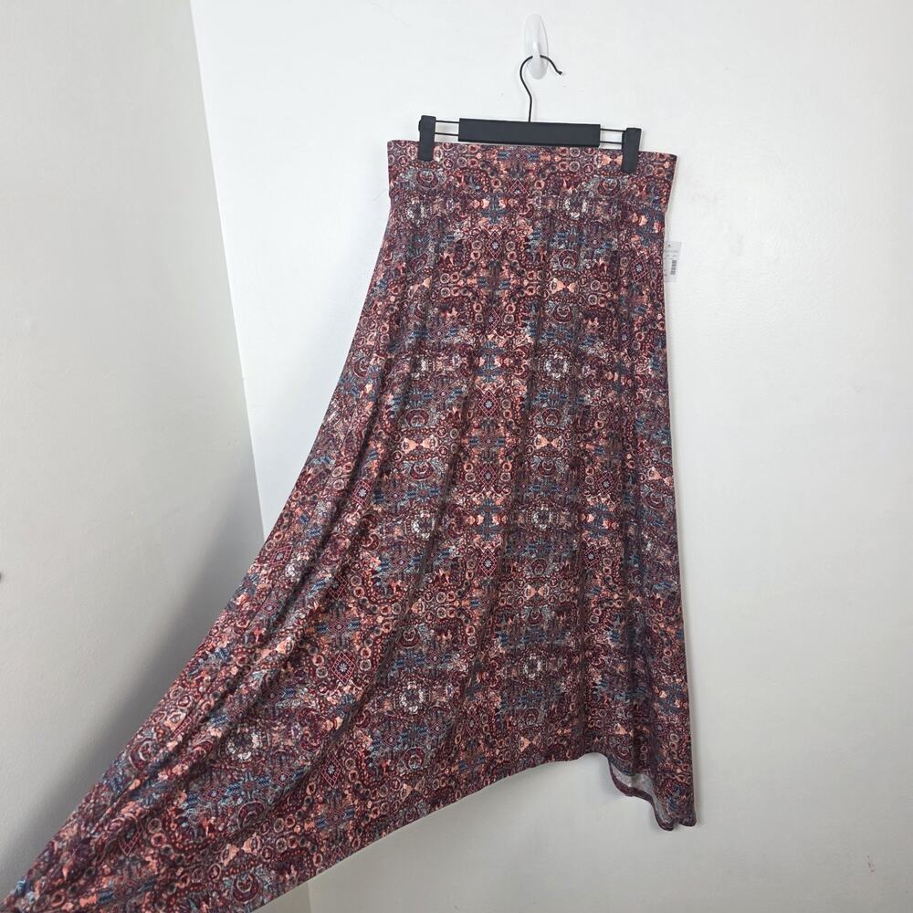 Maurices Purple Blue Maxi Bohemian Casual Festival‎ Flowy Modest Skirt Size M